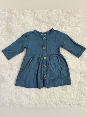 kate quinn Cottagecore Teal Button-Front Luxury Beechwood Modal Dress